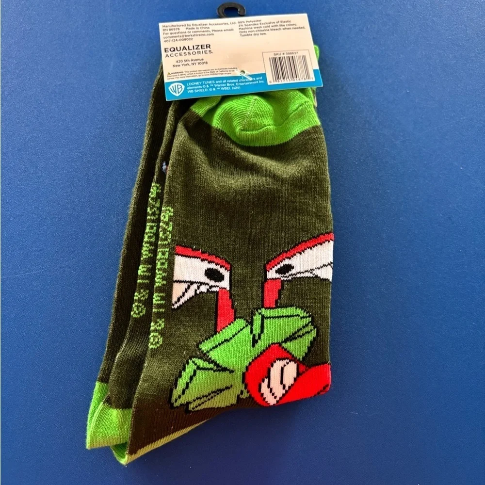 Warner Bros. Looney tune Marvin the marshian crew socks sz 9-13